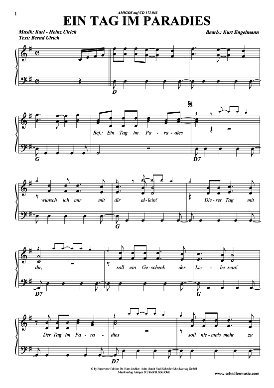 Produktgalerie: Seite 1 von 5 Ein Tag im Paradies , Amigos, Klavier und Gesang