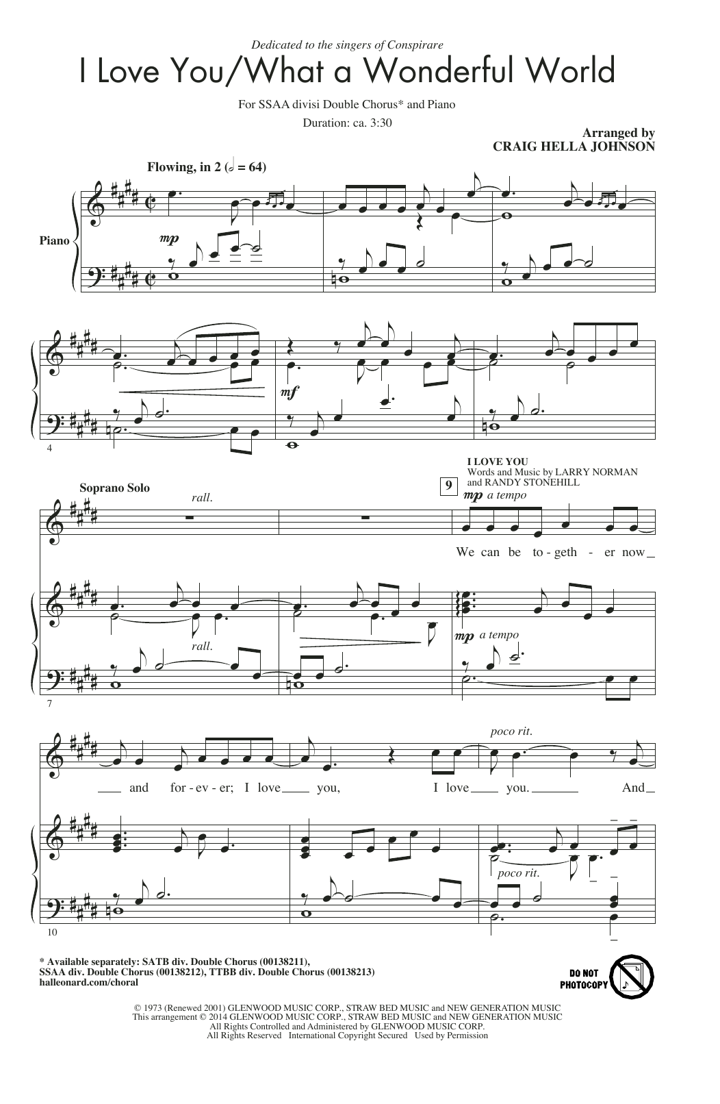Product gallery: Page 1 of 1 I Love You / What A Wonderful World, Craig Hella Johnson