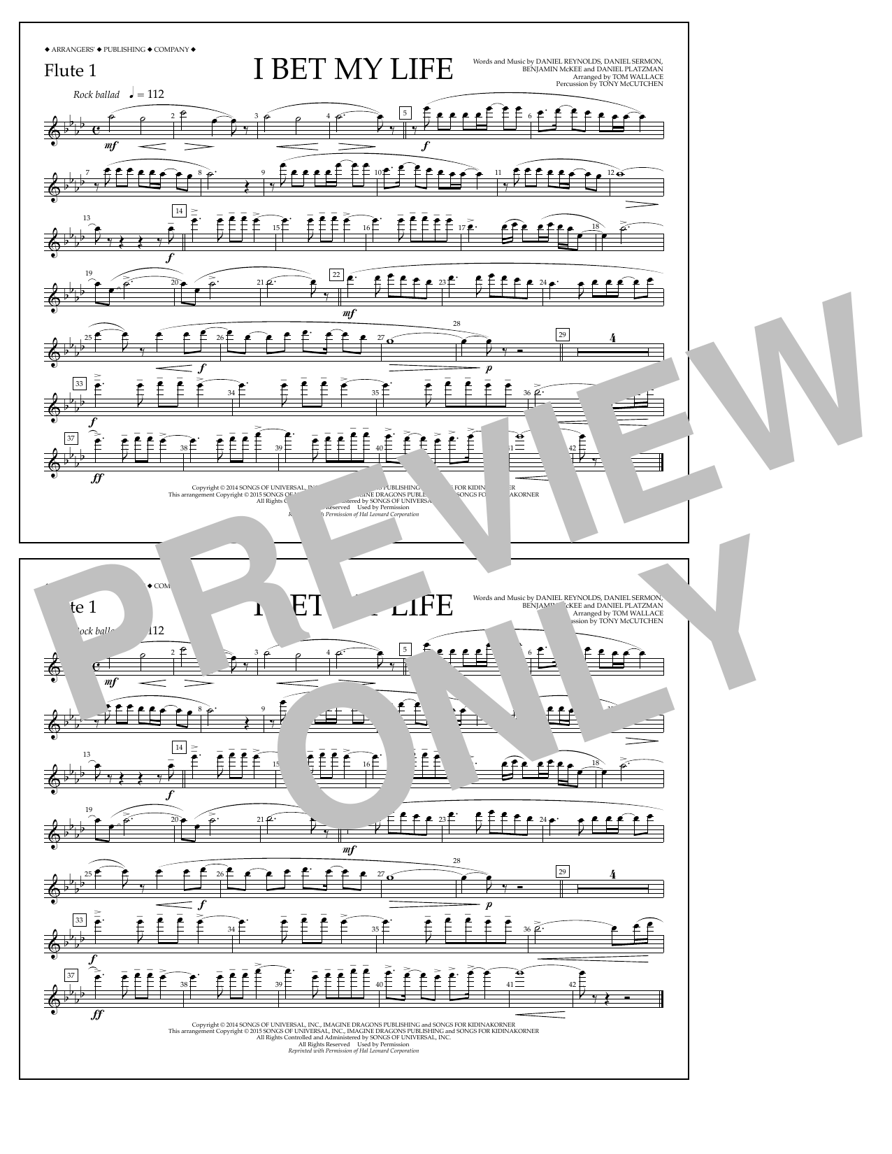Produktgalerie: Seite 1 von 1 I Bet My Life - Flute 1, Tom Wallace, Ensemble