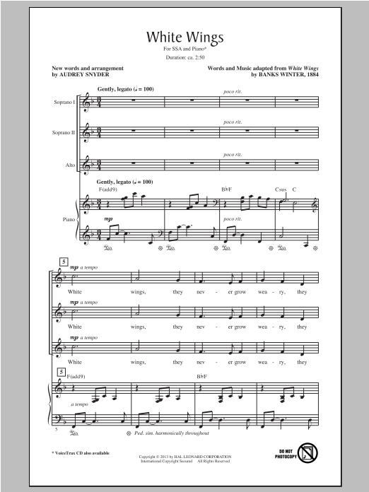Produktgalerie: Seite 1 von 1 White Wings, Audrey Snyder, Chor