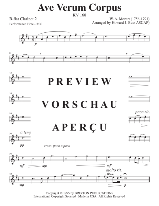 gallery: Ave Verum Corpus , , (4 Klarinetten)