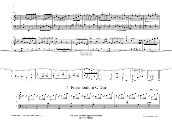 Produktgalerie: Seite 1 von 1 Præambulum C-Dur, C major, BWV 924, Johann Sebastian Bach, Klavier