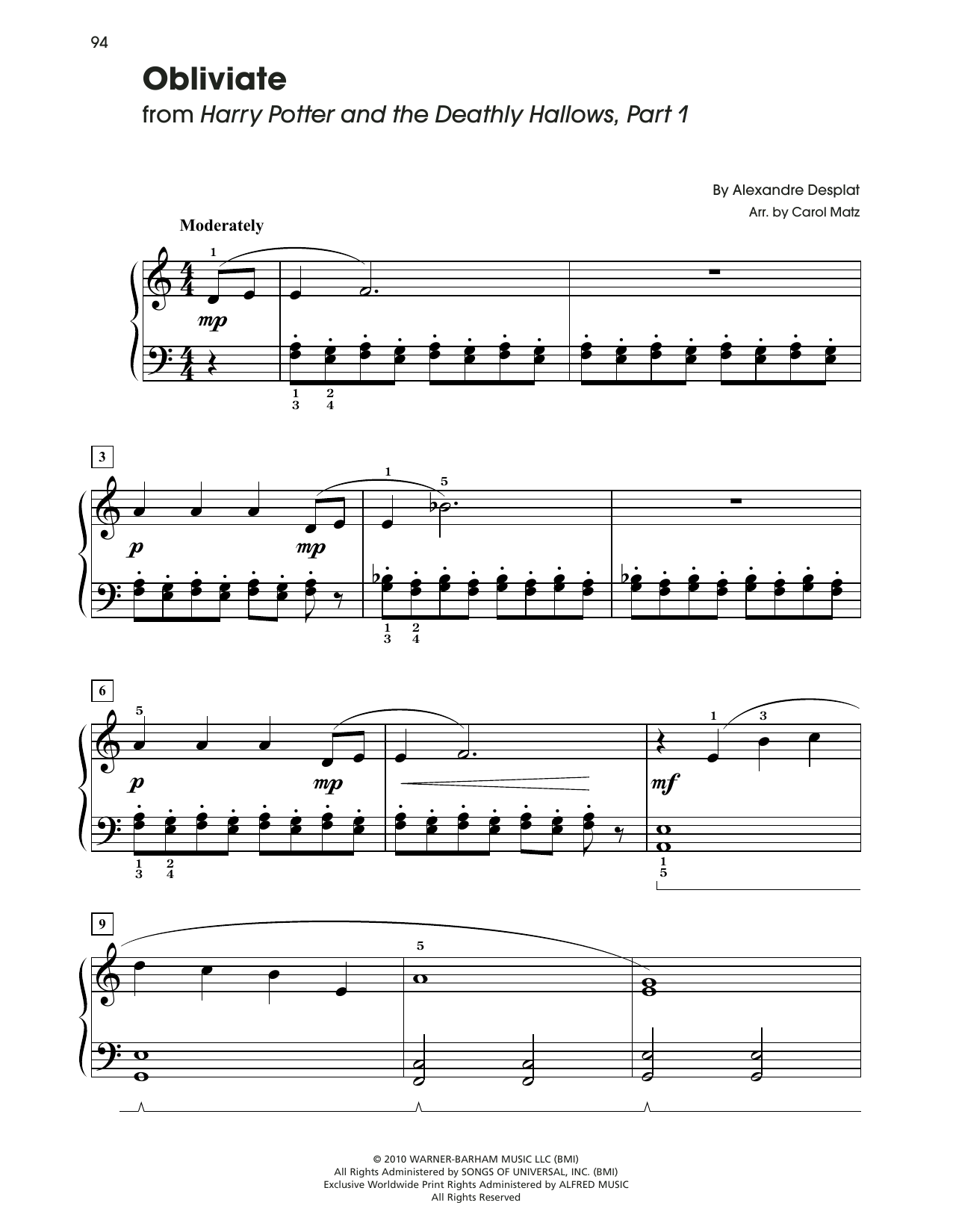 Product picture to: Obliviate (from Harry Potter) (arr. Carol Matz)