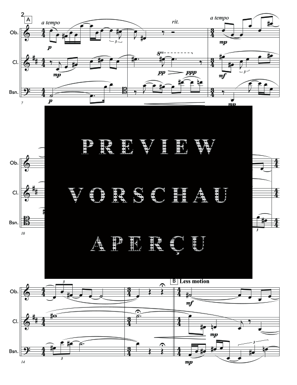 Product gallery: Page 8 of 11 I come from where the Lotus Flower blooms, , (woodwind trio oboe, clarinet and bassoon)