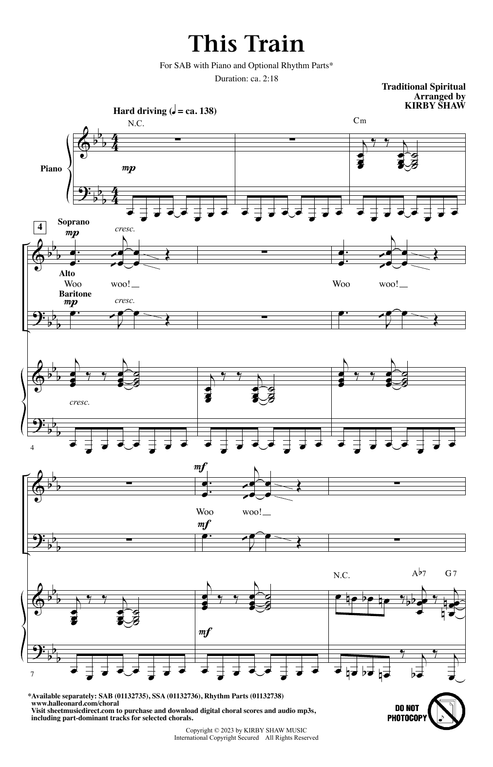 Product picture to: This Train (arr. Kirby Shaw)