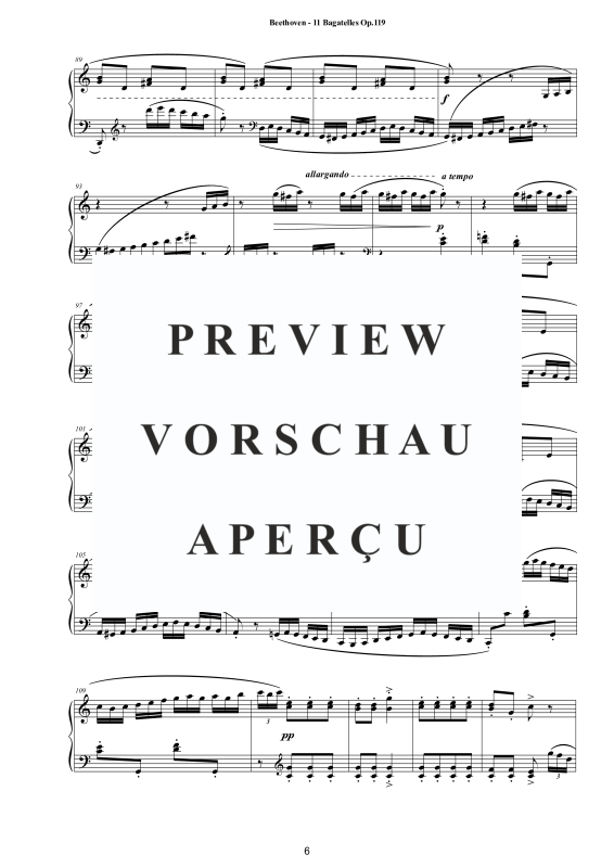 Produktgalerie: Seite 7 von 11 11 Bagatelles for Piano Op.119, , Klavier Solo