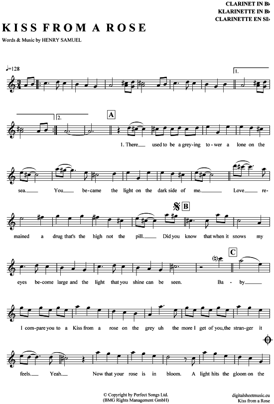 Product gallery: Page 1 of 4 Kiss from a rose , Seal, Clarinet in B-flat