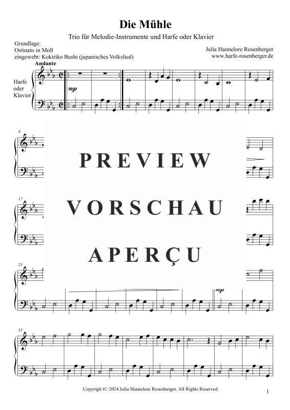 gallery: Die Mühle, , (Trio for 2x alto flute / transverse flute / violin and hook or pedal harp / piano)