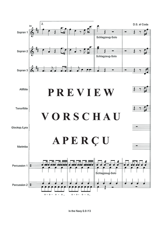 Produktgalerie: Seite 12 von 14 In the Navy , Village People, (Flöten-Quintett + Percussion)