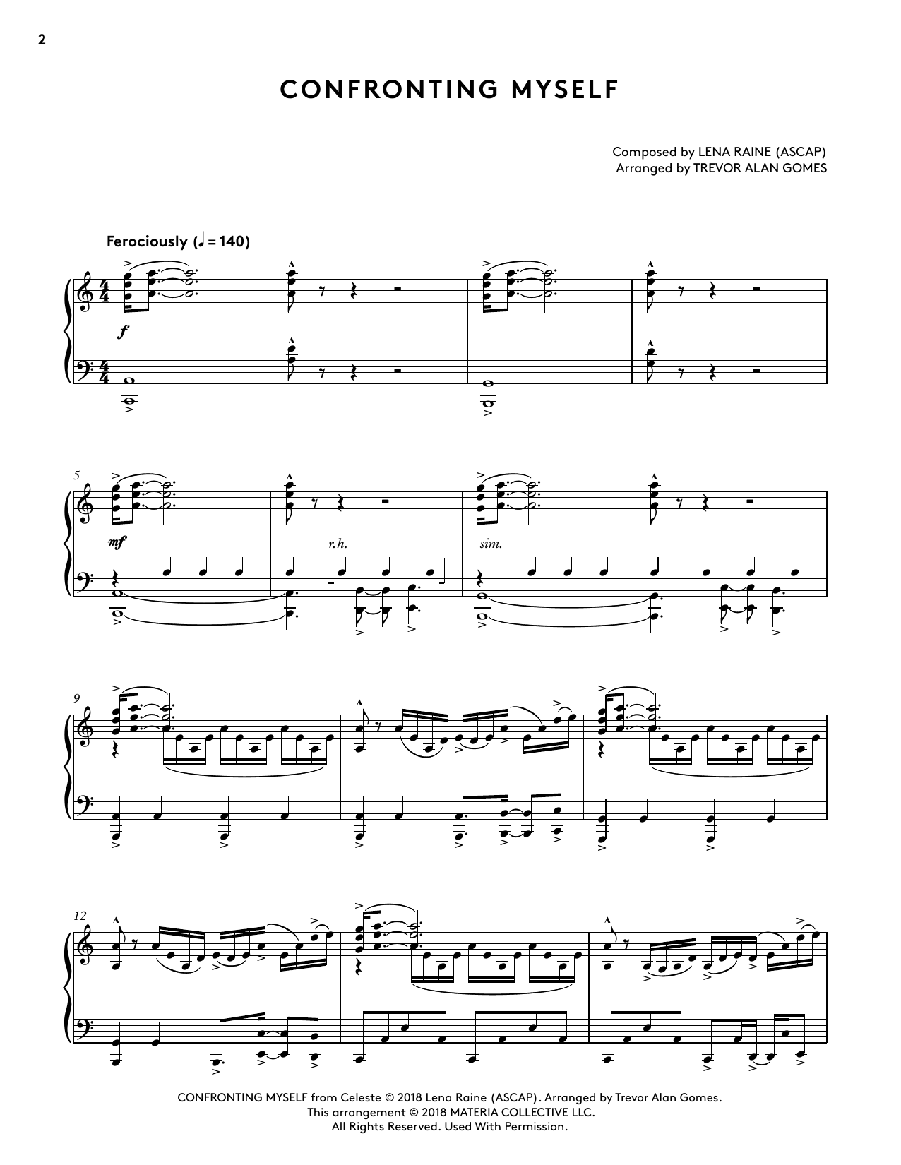 Product gallery: Page 1 of 1 Confronting Myself (from Celeste Piano Collections) (arr. Trevor Alan Gomes), 