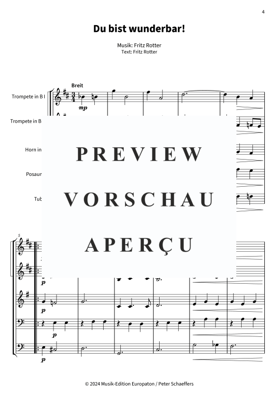 Produktgalerie: Seite 6 von 11 Du bist wunderbar! - Zärtliche Liebeserklärung, , Blechbläser Quintett