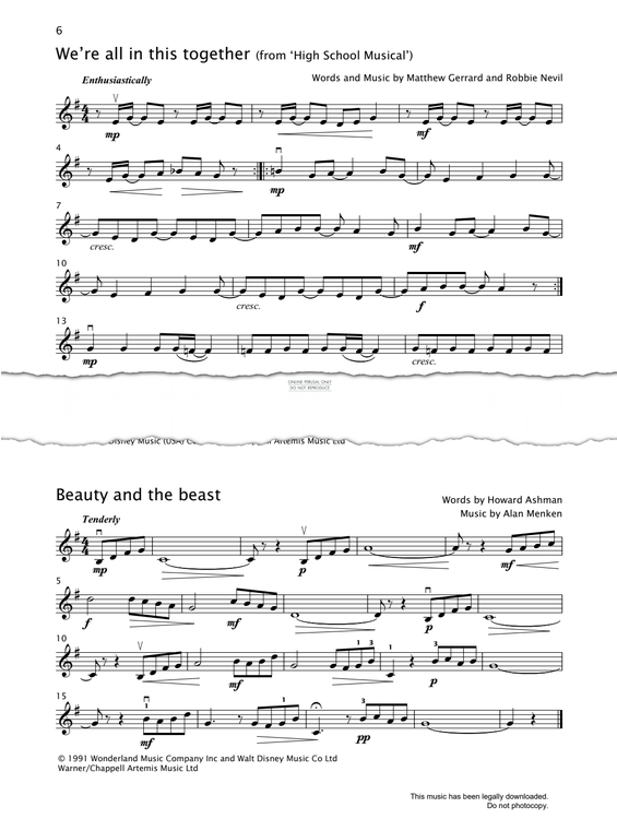 Produktgalerie: Seite 1 von 1 Beauty And The Beast, Alan Menken, Violine
