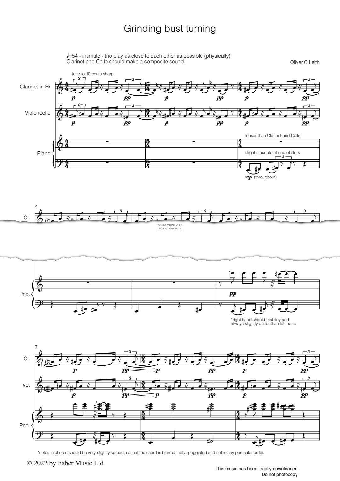Produktgalerie: Seite 1 von 1 Grinding bust turning, Oliver Leith, Klarinette, Klavier, Violoncello