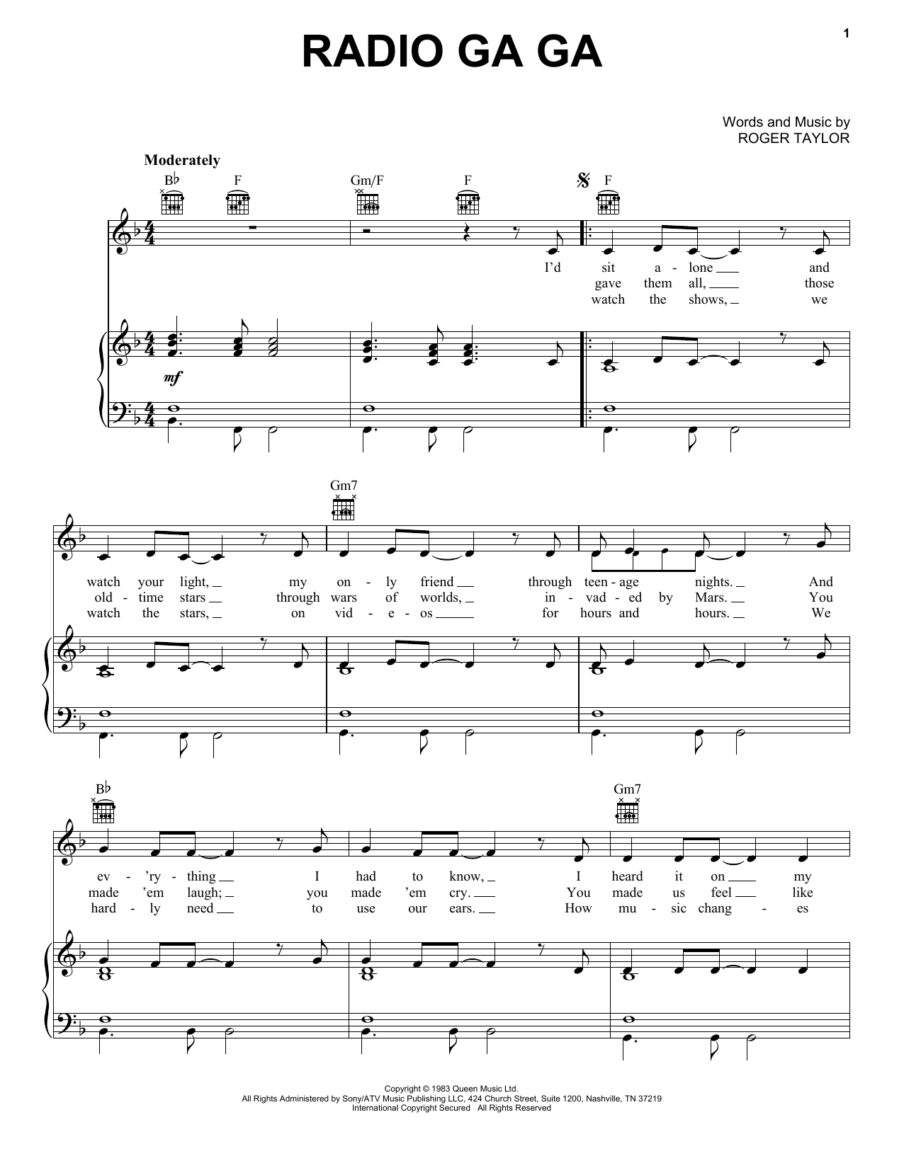 Produktgalerie: Seite 1 von 1 Radio Ga Ga, Queen, Gesang, Gitarre, Klavier