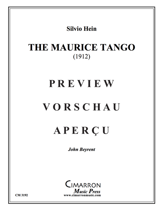 Product gallery: Page 2 of 21 The Maurice Tango (1912) , , Woodwind Ensemble