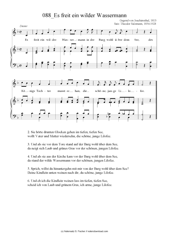 Produktgalerie: Seite 1 von 1 Es freit ein wilder Wassermann , , Klavier und Gesang