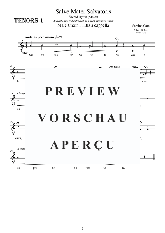 Produktgalerie: Seite 4 von 7 Salve Mater Salvatoris, , Männerchor