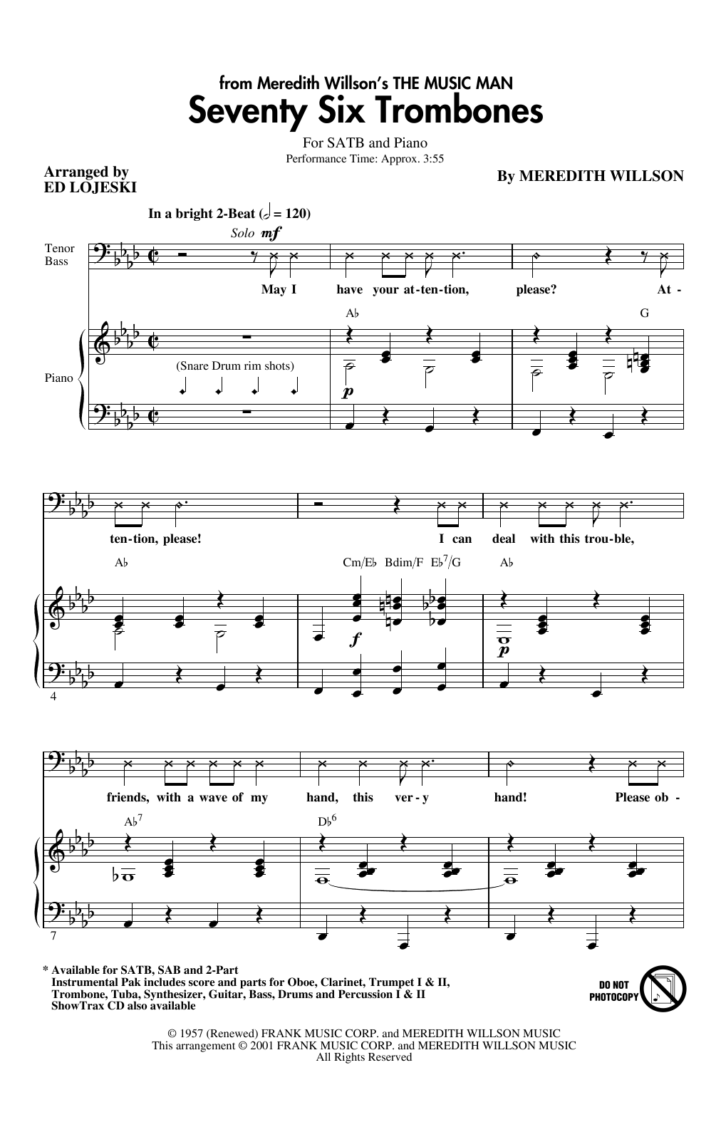 Product picture to: Seventy Six Trombones (arr. Ed Lojeski)