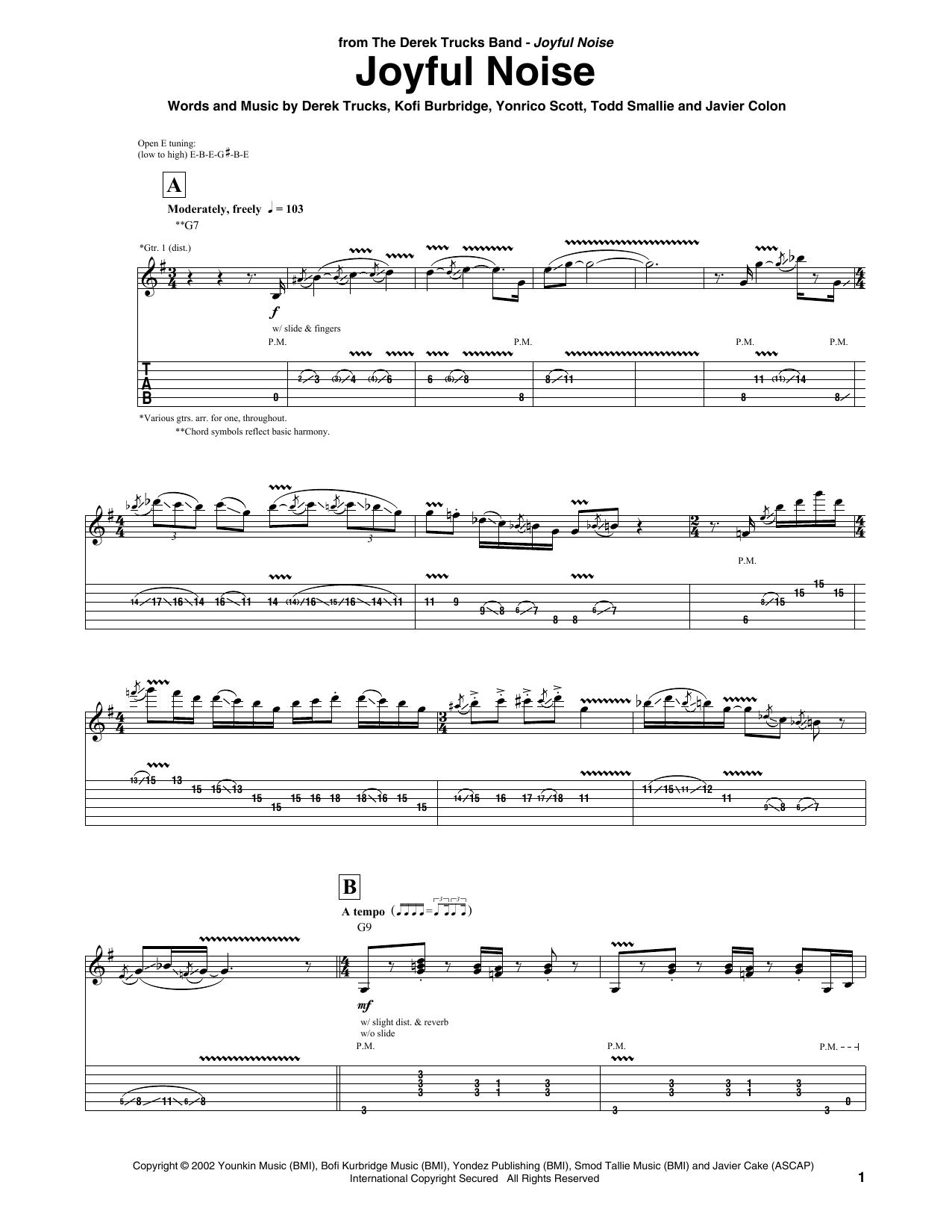 Produktgalerie: Seite 1 von 1 Joyful Noise, The Derek Trucks Band, Gitarre