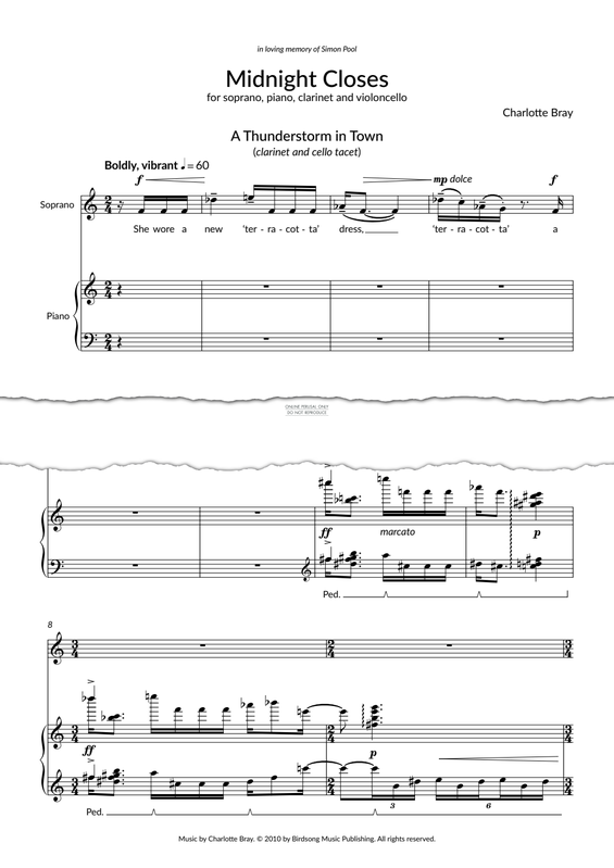 Produktgalerie: Seite 1 von 1 Midnight Closes, Charlotte Bray, Gesang, Klarinette, Klavier, Violoncello