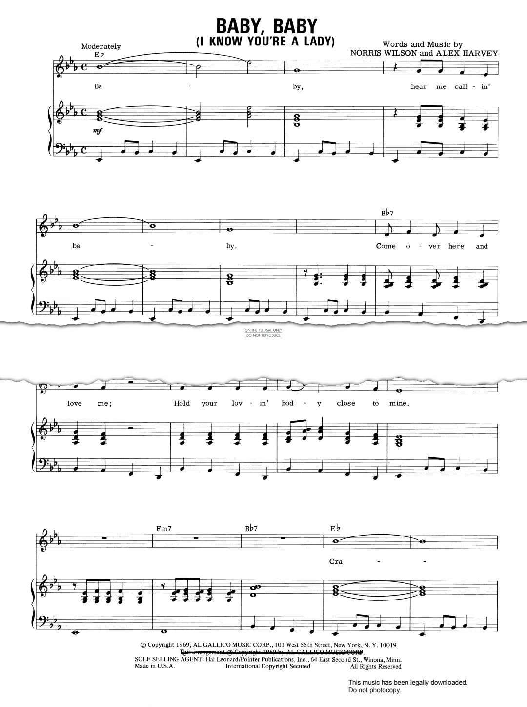 Produktgalerie: Seite 1 von 1 Baby, Baby (I Know You're A Lady), David Houston, Gesang, Gitarre, Klavier