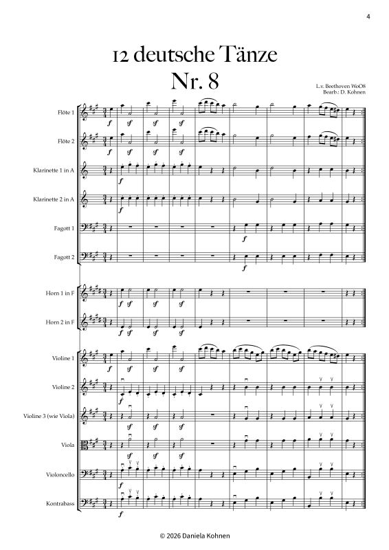 Produktgalerie: Seite 1 von 11 Deutscher Tanz Nr. 8, , Jugendkammerorchester