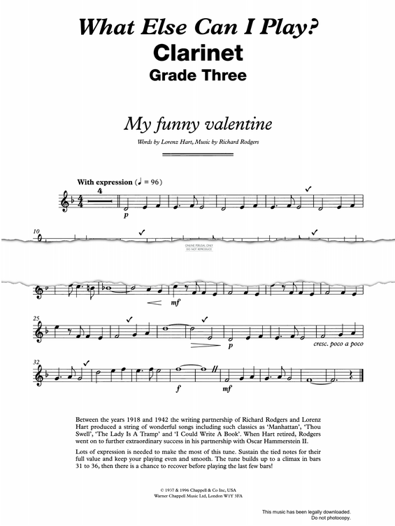 Product gallery: Page 1 of 1 My Funny Valentine, Richard Rodgers