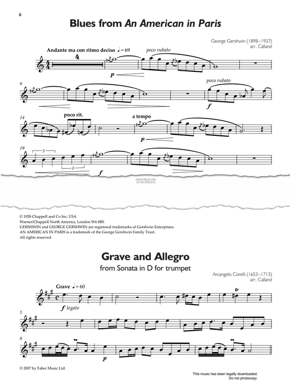 Produktgalerie: Seite 1 von 1 Blues (from 'An American In Paris'), George Gershwin, Klavier, Trompete