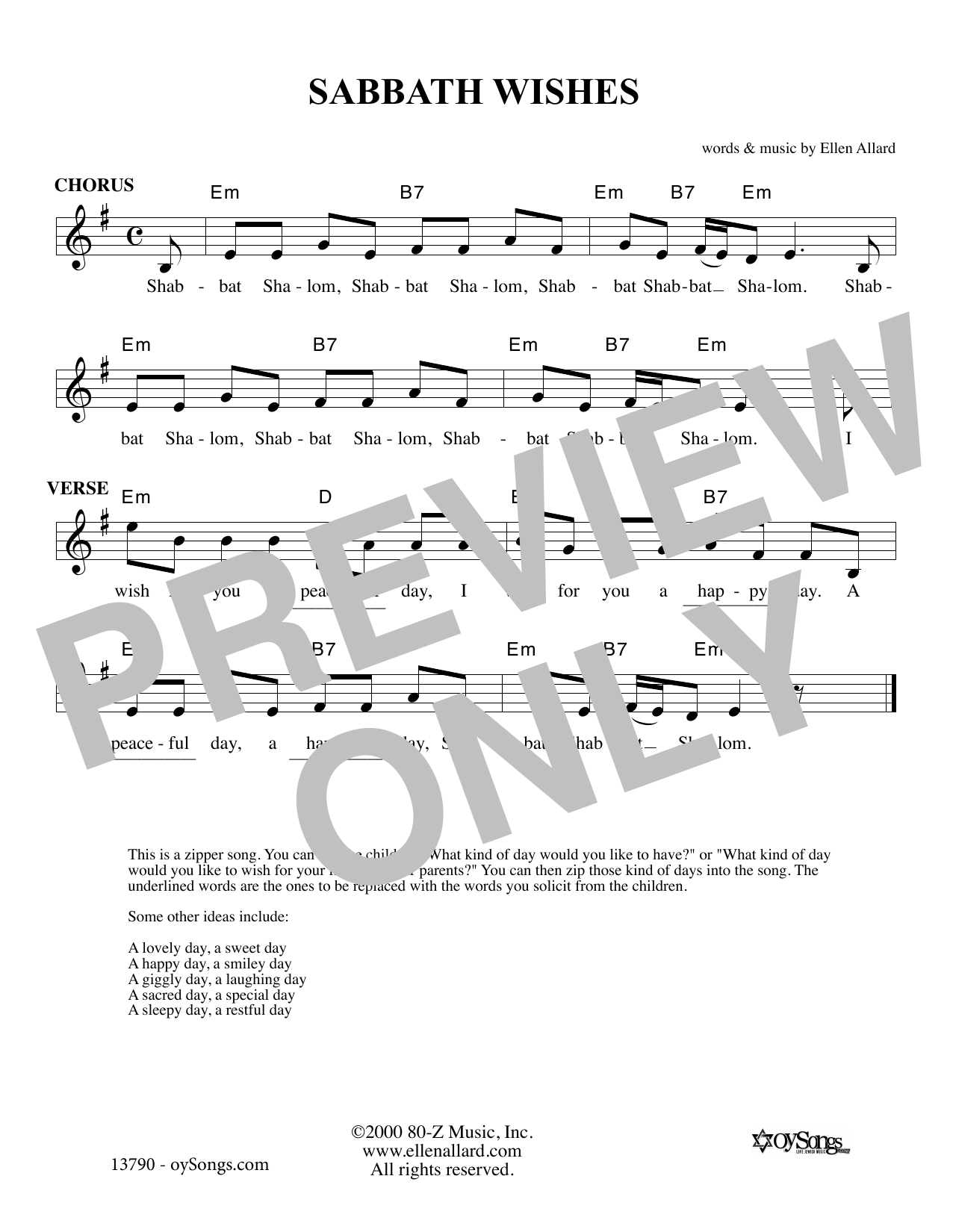 Produktgalerie: Seite 1 von 1 Sabbath Wishes, Ellen Allard, Melodieinstrument