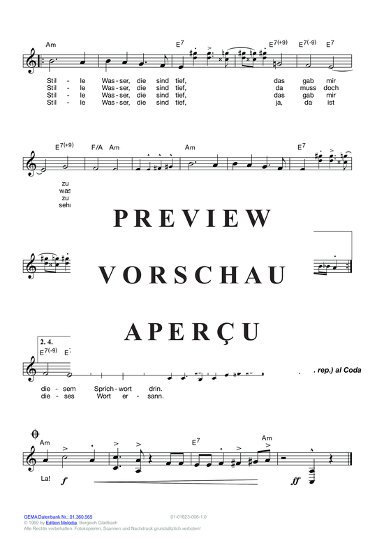 gallery: Stille Wasser, die sind tief , Paola, (melody parts in C/B/E flat)