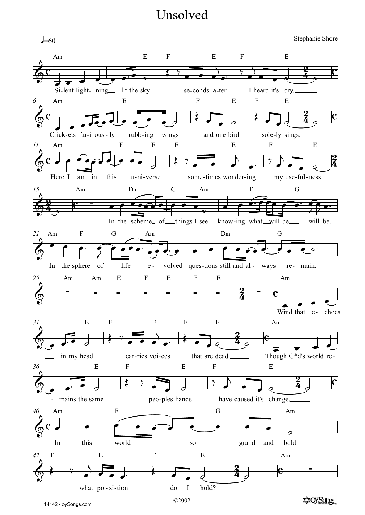 Produktgalerie: Seite 1 von 1 Unsolved, Stephanie Shore, Melodieinstrument