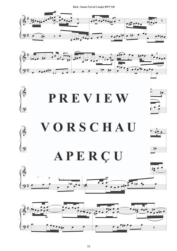 Product gallery: Page 11 of 11 Sonata No.6 in G-Dur BWV 530, , Harpsichord/Solo Piano