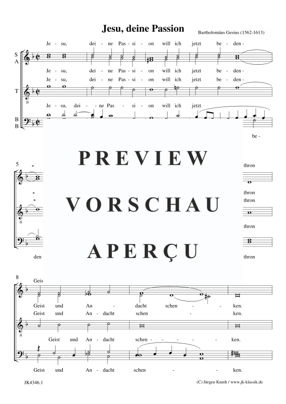 Produktgalerie: Seite 2 von 3 Jesu, deine Passion, , Gemischter Chor 5-stimmig SATBB