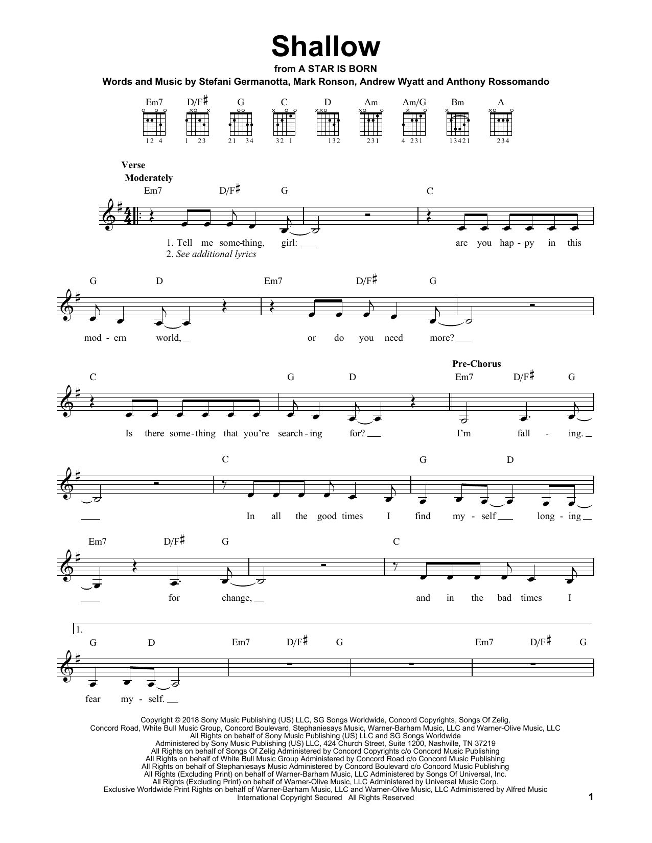 Produktbild zu: Shallow (from A Star Is Born)