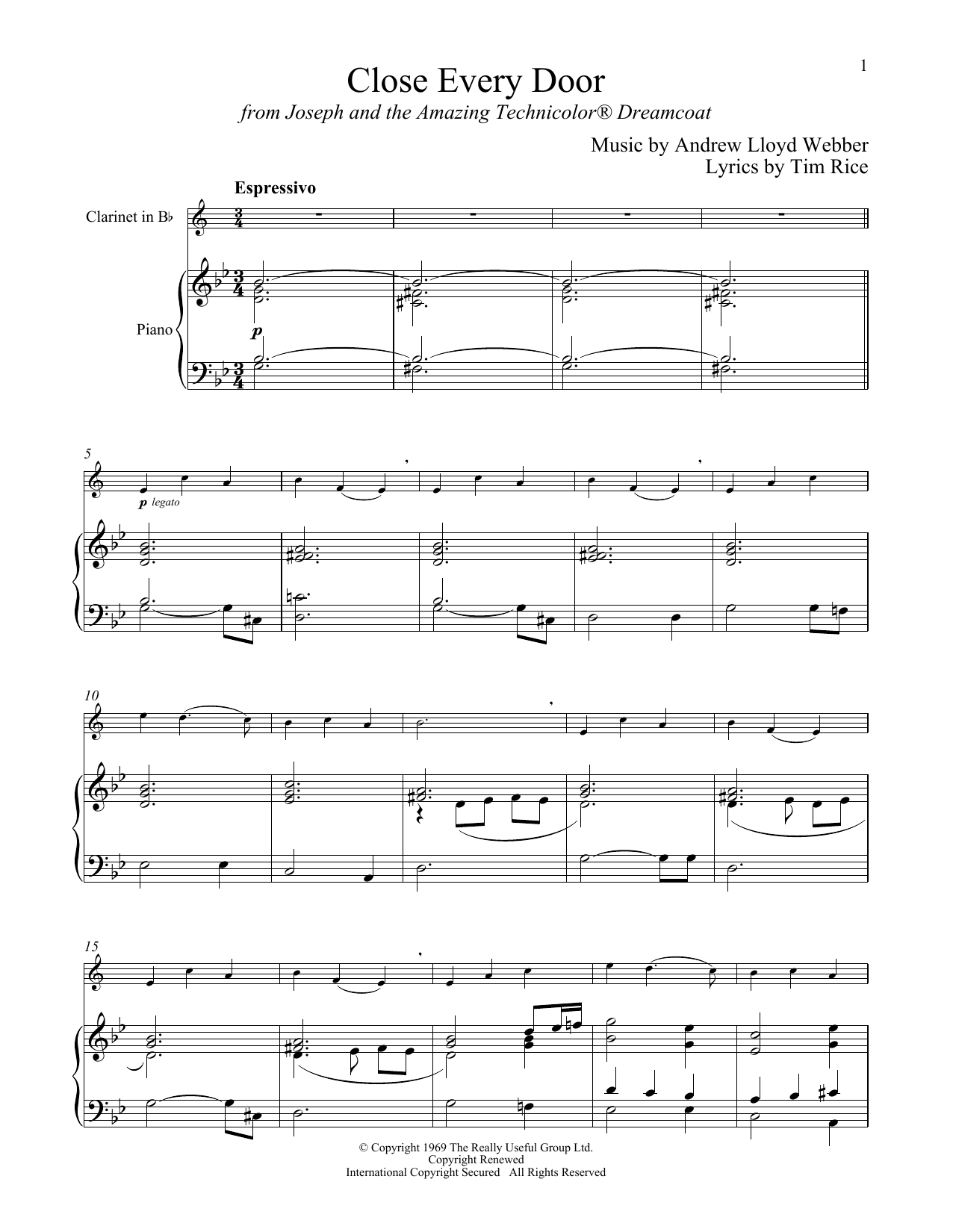 Produktbild zu: Close Every Door (from Joseph And The Amazing Technicolor Dreamcoat)