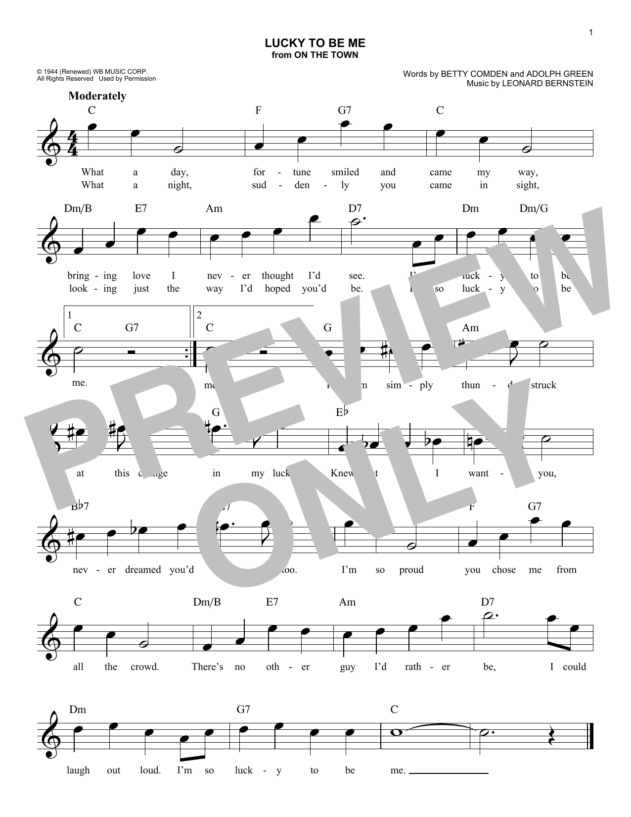 Product picture to: Lucky To Be Me (from On the Town)