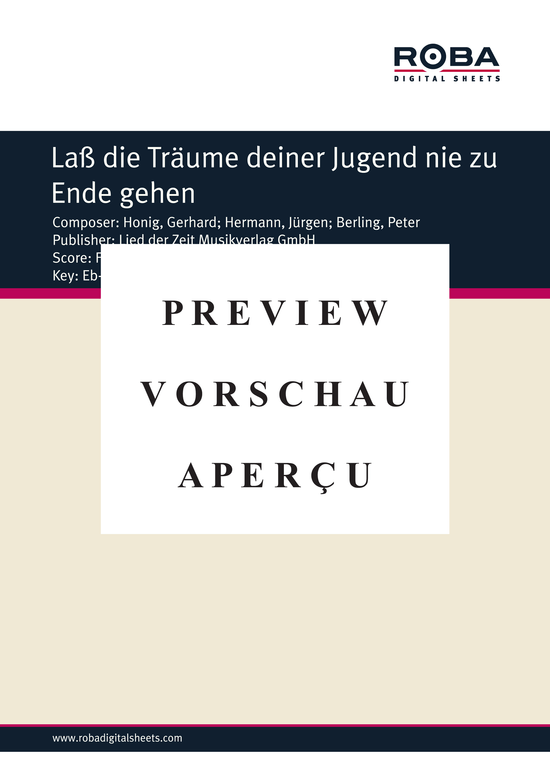 Product gallery: Page 2 of 3 Laß die Träume deiner Jugend nie zu Ende gehen , , Piano and Voice