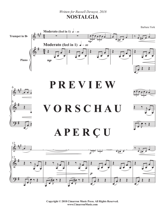 Produktgalerie: Seite 3 von 16 Nostalgia , , (Trompete in B + Klavier)