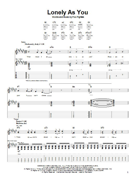 Product gallery: Page 1 of 1 Lonely As You, Foo Fighters