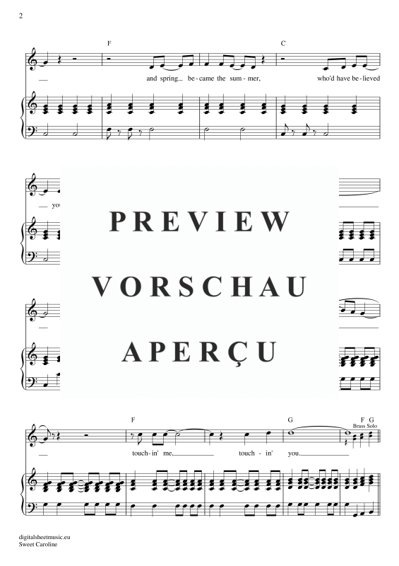 Product gallery: Page 3 of 11 Sweet Caroline , Diamond, Neil, Voice with Piano Accompaniment