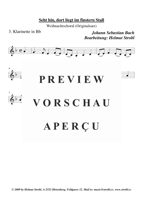 gallery: Seht hin dort liegt im finstern Stall, , Klarinettenquartett