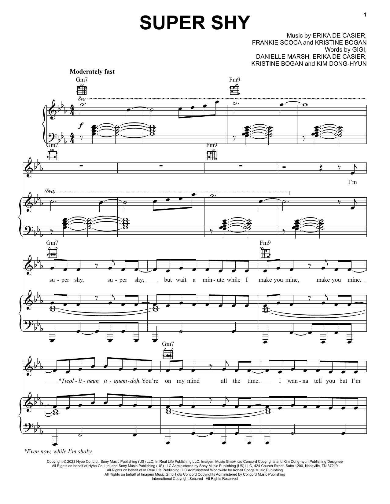 Produktgalerie: Seite 1 von 1 Super Shy, Newjeans, Gesang, Gitarre, Klavier