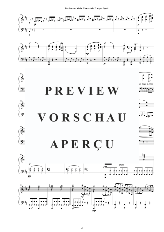 Produktgalerie: Seite 3 von 11 Violin Concerto in D major Op.61 - Piano Version, , Klavier Solo