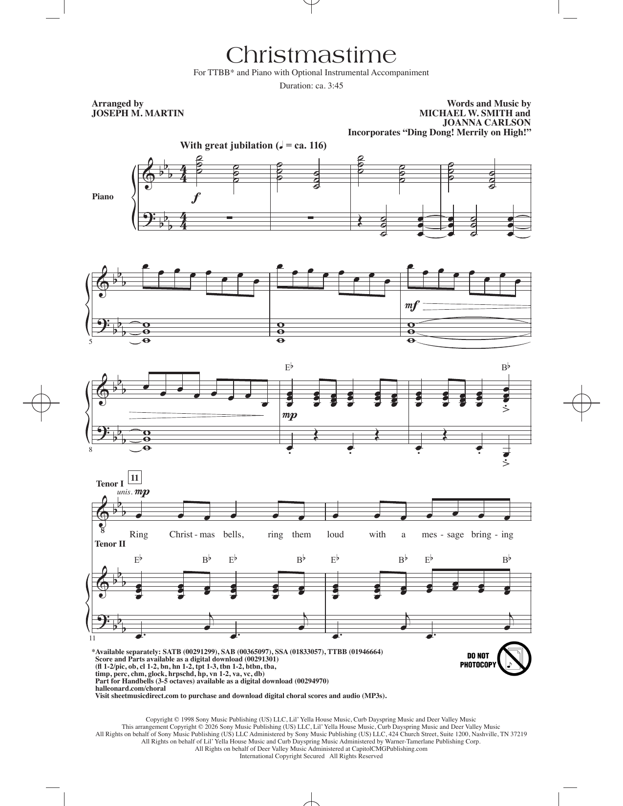 Product picture to: Christmastime (arr. Joseph M. Martin)