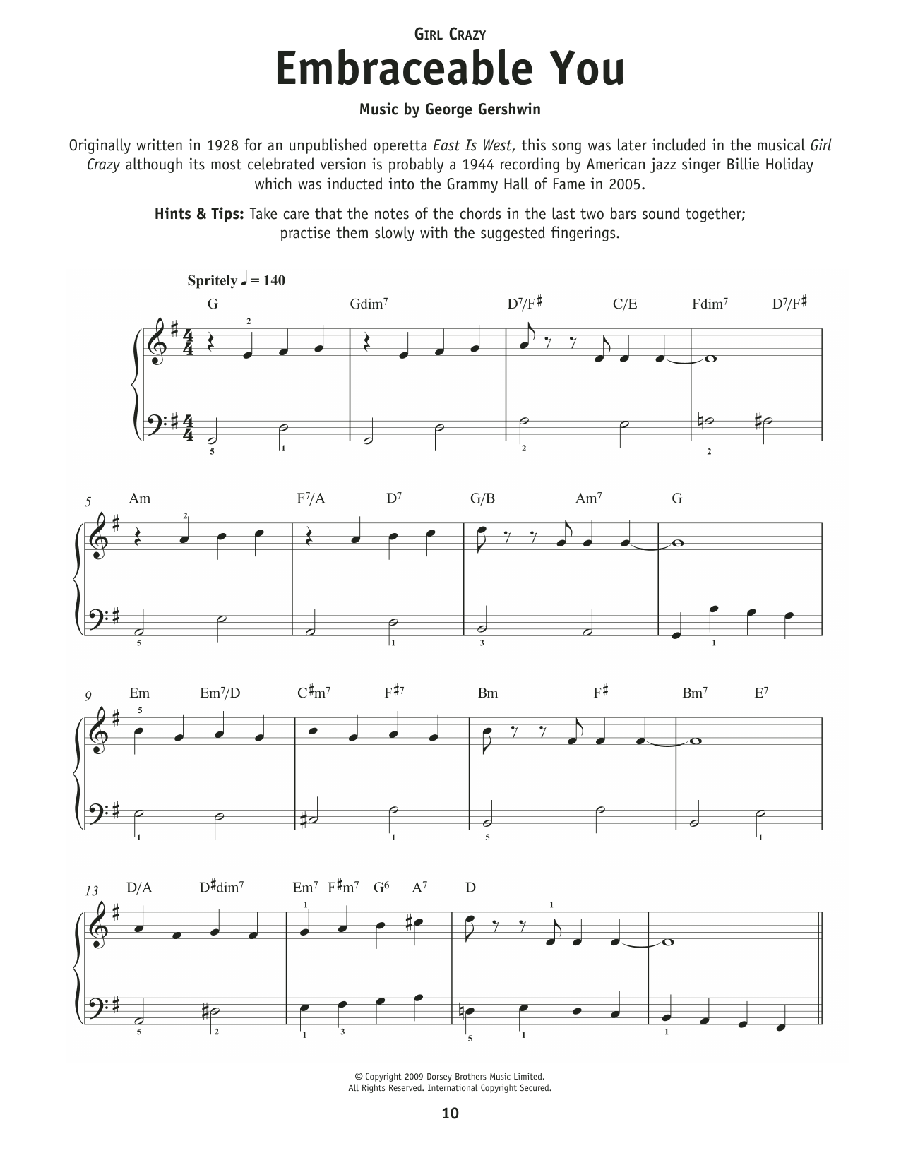 Produktgalerie: Seite 1 von 1 Embraceable You (from Crazy For You), George Gershwin, Klavier