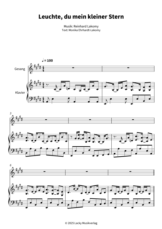 Produktgalerie: Seite 1 von 8 Leuchte, du mein kleiner Stern, , Gesang und Klavier