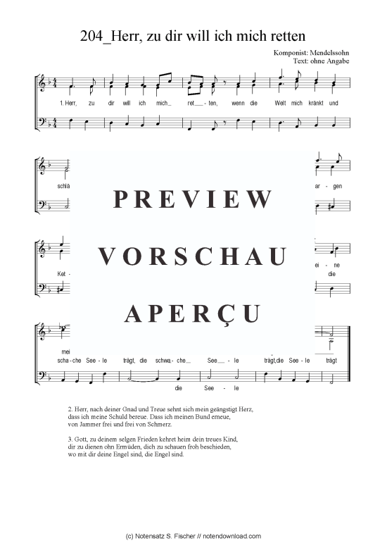 Product picture to: Herr, zu dir will ich mich retten Mendelssohn