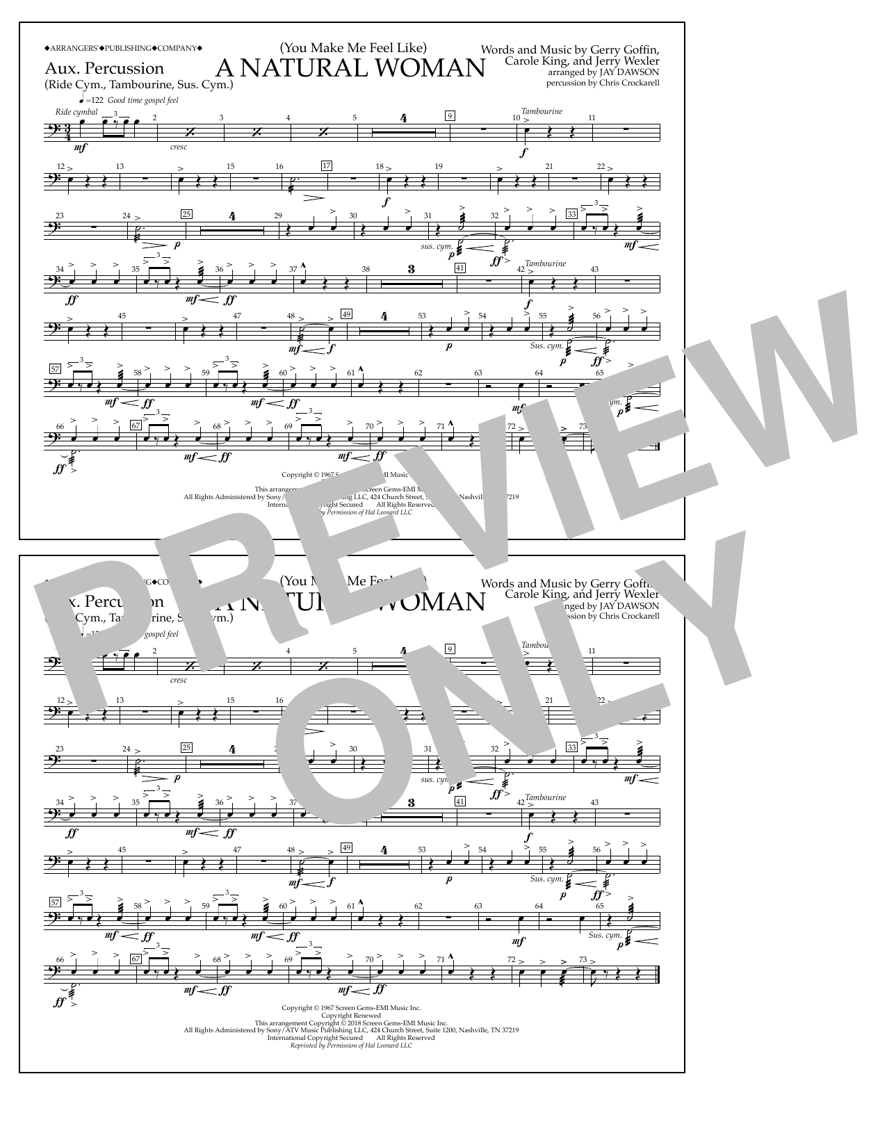 Produktgalerie: Seite 1 von 1 (You Make Me Feel Like) A Natural Woman (arr. Jay Dawson) - Aux Percussion, Aretha Franklin, Ensemble
