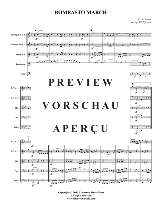 Produktgalerie: Seite 2 von 9 Bombasto Marsch , , (Blechbläserquintett)