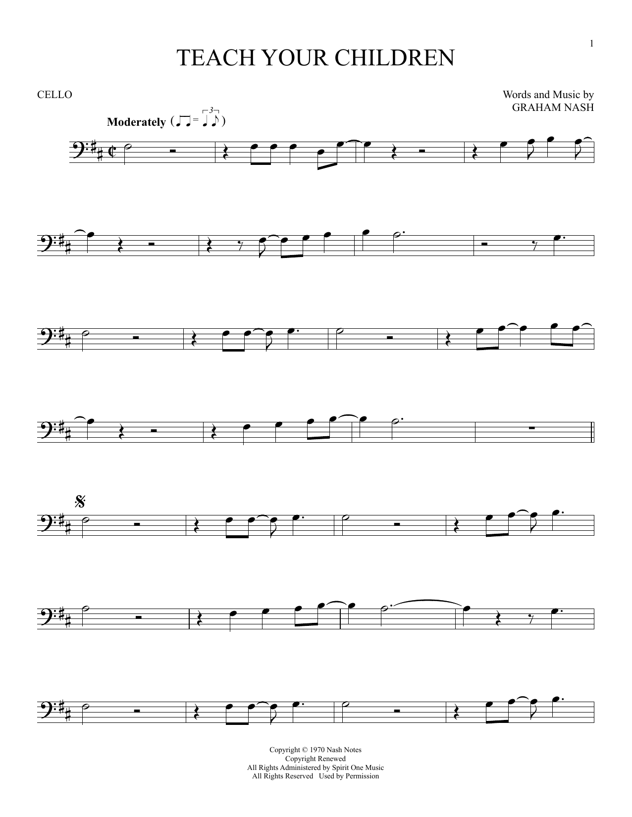 Produktgalerie: Seite 1 von 1 Teach Your Children, Crosby, Stills, Nash & Young, Violoncello